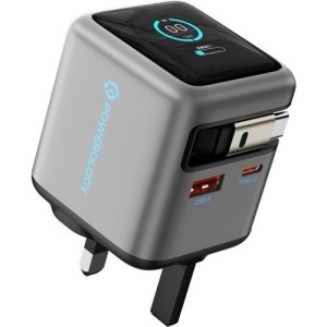 آداپتور شارژ 70 وات هوشمند پاورولوژِی Powerology Halo Dual-Port GaN Charger PWCUQC051