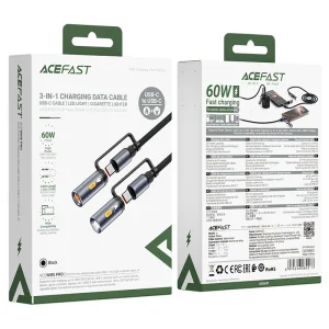 کابل Type-C به Type-C چندکاره ایس فست ACEFAST J4 Acewire Pro طول 1.2 متر توان 60 وات