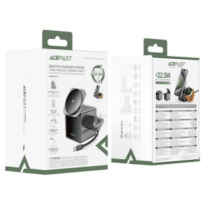 استند و شارژر وایرلس چند کاره مگ سیف ایس فست ACEFAST E34 با قابلیت شارژ اپل واچ