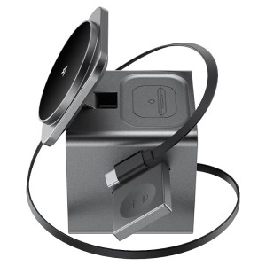 استند و شارژر وایرلس چند کاره مگ سیف ایس فست ACEFAST E34 با قابلیت شارژ اپل واچ