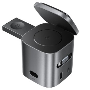 استند و شارژر وایرلس چند کاره مگ سیف ایس فست ACEFAST Z9 با قابلیت شارژ اپل واچ