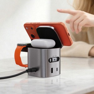 استند و شارژر وایرلس چند کاره مگ سیف ایس فست ACEFAST Z9 با قابلیت شارژ اپل واچ