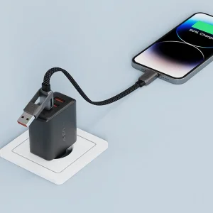 کابل دو سر Type-C و USB ایس فست ACEFAST C13-05 طول 20 سانتی‌متر توان 60 وات