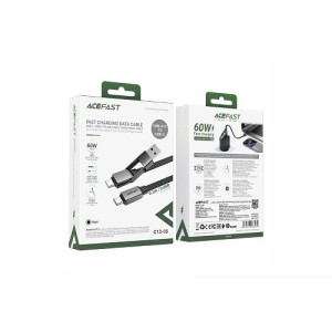 کابل دو سر Type-C و USB ایس فست ACEFAST C13-05 طول 20 سانتی‌متر توان 60 وات