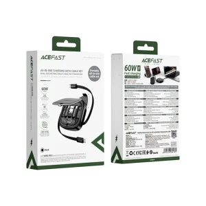 پک کابل چند منظوره ایس فست ACEFAST J3 Acewire Pro توان 60 وات همراه با کابل جمع‌شونده