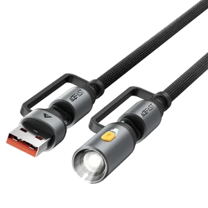 کابل Type-C به Type-C چندکاره ایس فست ACEFAST J5 Acewire Pro طول 1.2 متر توان 60 وات