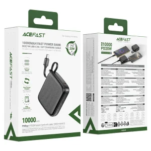 پاوربانک 10000 ایس فست ACEFAST M15 توان 20 وات همراه با کابل متصل