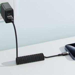 کابل Type-C فنری ایس فست ACEFAST C14-04 طول 1.2 متر توان 15 وات