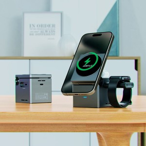 استند و شارژر وایرلس چند کاره مگ سیف ایس فست ACEFAST E18 با قابلیت شارژ اپل واچ