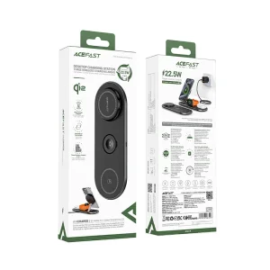 استند و شارژر وایرلس چند کاره مگ سیف ایس فست ACEFAST E19 Qi2 با قابلیت شارژ اپل واچ