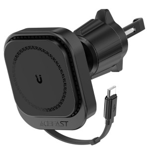 هولدر و شارژر وایرلس دریچه کولری مگ سیف ایس فست ACEFAST D32 توان 15 وات با کابل جمع شونده