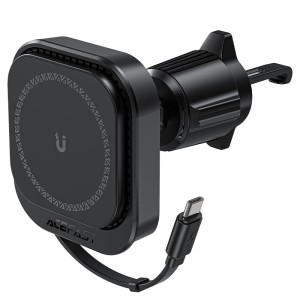 هولدر و شارژر وایرلس دریچه کولری مگ سیف ایس فست ACEFAST D32 توان 15 وات با کابل جمع شونده