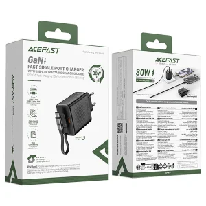 شارژر دیواری ایس فست ACEFAST A110 PD30W Fast Charger توان 30 وات همراه با کابل جمع شونده