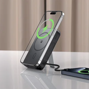 پاوربانک وایرلس 10000 مگ سیف ایس فست ACEFAST M24 توان 22.5 وات همراه با کابل متصل و استند