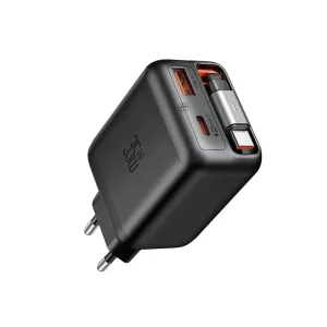 آداپتور دو پورت 35وات با کابل جمع شونده تایپ سی مک دودو Mcdodo FreeGO Charger CH-1280