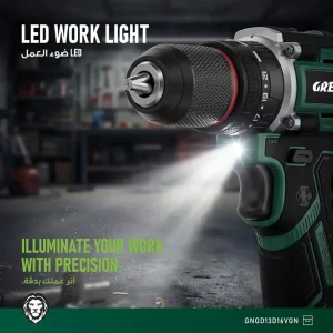 دریل چکشی شارژی گرین لاین GNGD13D16V