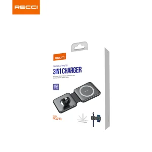 شارژر بی سیم RCW-13 رسی (RECCI RCW-13 3 IN 1 15W WIRELESS CHARGER)