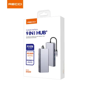 هاب 9 پورت USB-C ( تایپ سی) RH09 رسی (Recci Multiple interfaces 9in1 HUB RH09)