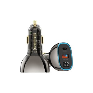 شارژر فندکی 95 وات RCC-N21 رسی (Recci RCC-N21 Journey Transparent Design Car Charger)