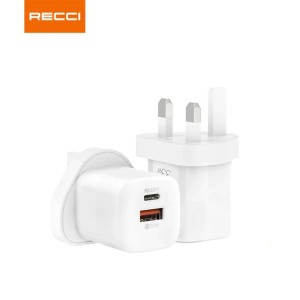 شارژر دیواری RC22 رسی (Recci 33W GaN Dual Output Wall Charger 33W)