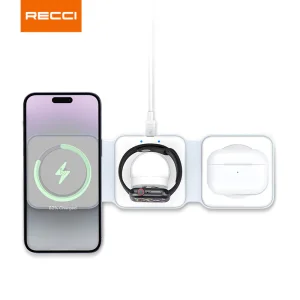 شارژر بی سیم RCW-36 رسی (Recci 3 in 1 Foldable Wireless Charger RCW-36)