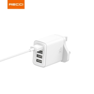 شارژر دیواری 30 وات RC57U رسی (RECCI RC57U 30W 4 USB PORTS CHARGER)