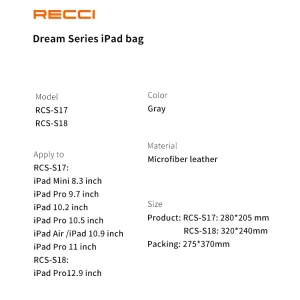 کاور تبلت RCS-S18 رسی (Recci RCS-S18 Light And Thin IPad & Tablet PC Inner Bag)