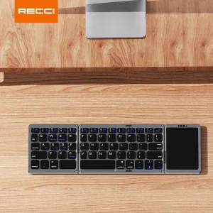 کیبورد بلوتوثی لمسی تاشو RCS-K01 رسی (Recci RCS-K01 Triple Folding Touch Bluetooth Keyboard)