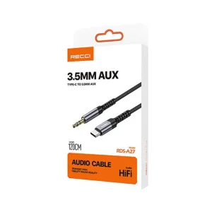 کابل Type-C به AUX رسی مدل RDS-A27 طول 1.2 متر (Recci RDS-A27 Type-C to 3.5mm Audio Cable 1.2M)