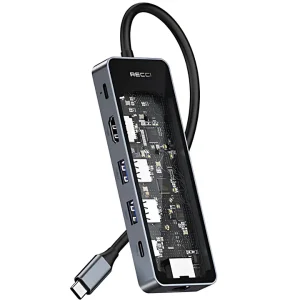 هاب 6 پورت USB-C مدل RH17 رسی (Recci PowerExpand 6-in-1 USB-C Hub RH17)