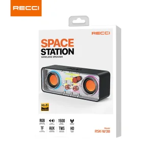 اسپیکر بلوتوثی قابل حمل RSK-W38 رسی (Recci RSK-W38 Space Station Series RGB LED Lighted Bluetooth Speaker)