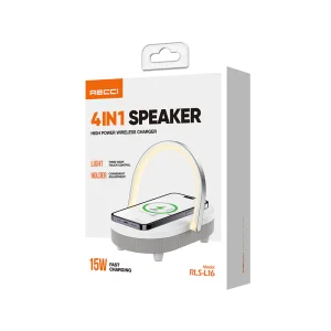 اسپیکر و شارژر بیسیم 4 در 1 RLS-L16 رسی (Recci RLS-L16 4-in-1 Speaker and Wireless Charger 15W)