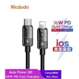 کابل تبدیل USB-C به لایتنینگ مک دودو مدل CA-3160 طول 1.2 متر