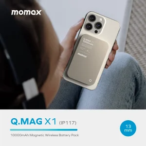 پاوربانک مگنتی و وایرلس مومکس 10000 سری Q.MAG X 1 مدل IP117