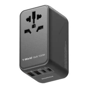شارژر مسافرتی جهانی 4 پورت صد واتی 1-World | Universal 4 Ports Travel Charger (GaN 100W) مومکس (momax)