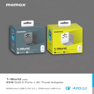 شارژر مسافرتی 5 پورت شصت و پنج وات 1-World | Universal 5-Ports Travel Charger (GaN 65W) مومکس (momax)