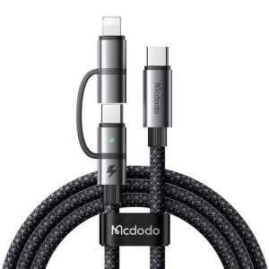 کابل شارژ و انتقال تصویر 100واتی تایپ سی به لایتنینگ+تایپ سی مک دودو مدل MCDODO CA-0450