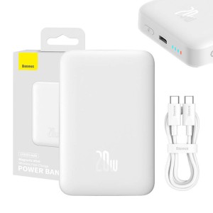 پاوربانک مغناطیسی فست شارژ 10000 بیسوس Baseus Magnetic Mini Wireless Power Bank 20W PPCX030001