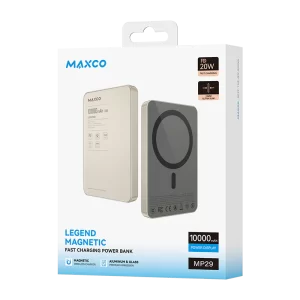 پاوربانک مگنتی Maxco MP28 Legend Super Slim Magsafe Power Bank 10000mAh Fast Charging مکسکو