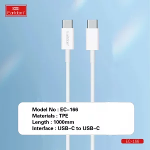 کابل USB-C ارلدام مدل EC-166c PD60W طول 1 متر