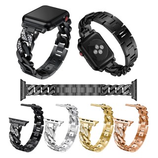 بند کارتیر تک ردیف نگین دار اپل واچ 42-44-45-49 میلی متر Cartier Luxury Band Apple Watch