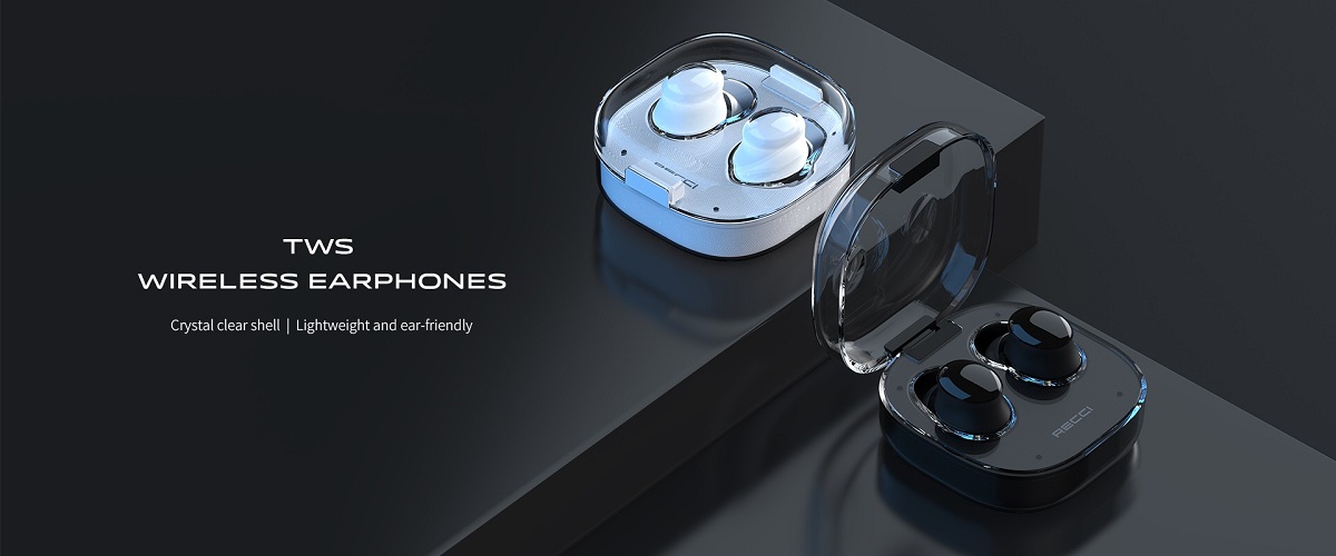 هندزفری بلوتوثی REP-W69 رسی (Recci REP-W69 CRYSTAL Wireless Bluetooth 5.3 Earphones ENC HD Calling)