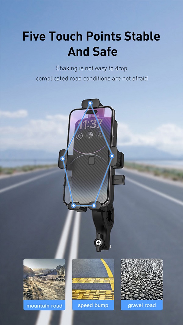 پایه نگهدارنده گوشی موبایل RHO-C30 رسی (RECCI RHO-C30 MULTI-FUNCTION MOTORCYCLE HOLDER)