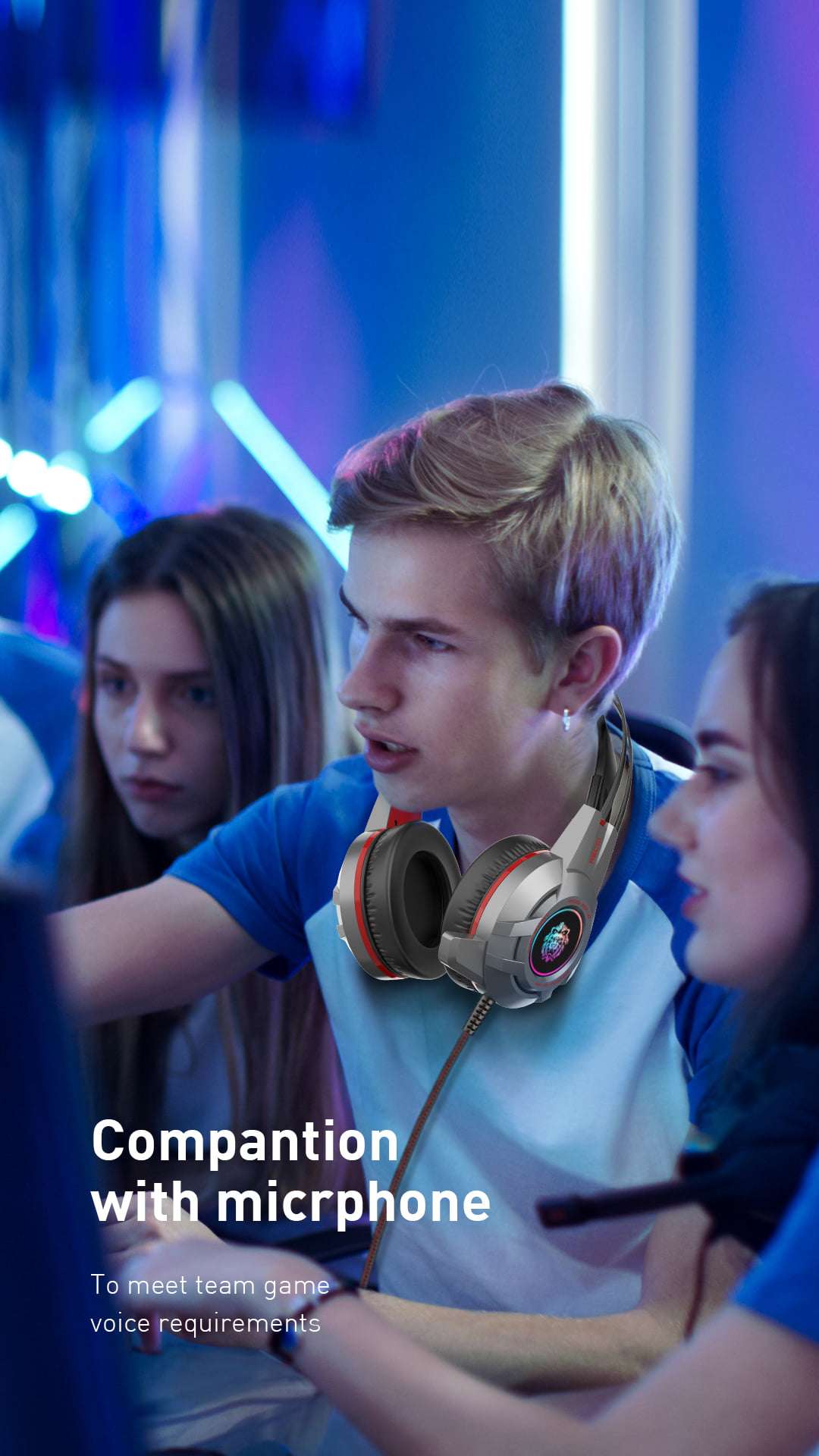هدفون سیمی گیمینگ REP-L22 رسی (Recci REP-L22 3.5mm colorful light stereo gaming earphones headphone)