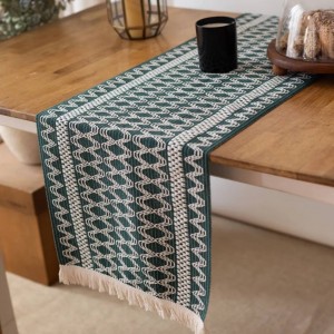 رانر رومیزی  Cotton (رنگ سبز طرح دار)