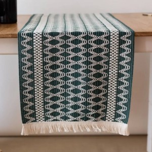 رانر رومیزی  Cotton (رنگ سبز طرح دار)