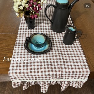 رانر رومیزی  طرح  ارکیده (رنگ  بژ)
