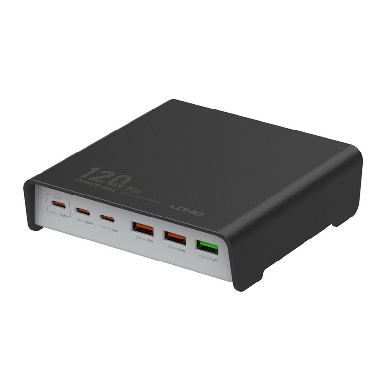شارژر رومیزی 120وات الدینیو مدل HUB CHARGER Q605
