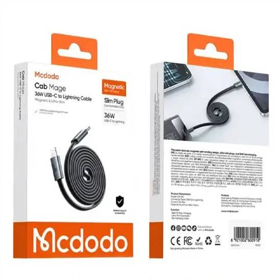 کابل تایپ سی به لایتنینگ با بدنه مگنتی 36 وات مک دودو Mcdodo Cab Mage Cable CA-9910