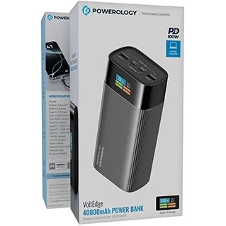 پاوربانک پاورولوژی مدل VoltEdge_PPBCHA87 ظرفیت 40000 میلی آمپر ساعت